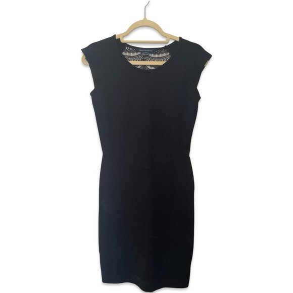 French Connection Black Lace Panel LBD – Size 10 Cocktail Sheath Dress - Picture 2 of 7